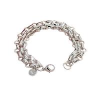 Générique Bracciale a catena in argento Sterling 925, maglie intrecciate, 21 cm, gioiello elegante da uomo e da donna