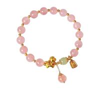 Générique Bracciale a forma di messaggio larghezza rosa, anelli dell'anno del braccialetto in perle di giada bianco naturale colore fiore di ciliegio, fresco ed elegante da donna. Mamma Perlé