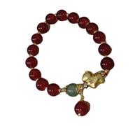 Générique Bracciale a forma di messaggio larghezza rosa, anelli dell'anno del braccialetto in perle di giada bianco naturale colore fiore di ciliegio, fresco ed elegante da donna. Mamma Perlé