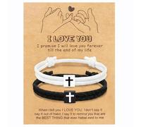 Générique Bracciale Bracciale Nonna Rosa Anelli in bianco e nero - Accessorio per la vita quotidiana frasi con gioielli, A, Nylon, Nessuna pietra preziosa