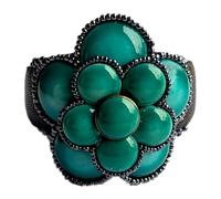 Générique Bracciale Camelia Smeraldo Porcellana e Perle di Vetro - Braccialetto Fantasia Perle, Taglia unica, Porcellana, Nessuna pietra preziosa
