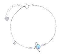 Générique Bracciale con messaggi da uomo, anelli in argento plated Star Planet Charm Bracciale per donne Wedding Elegant Jewelry Message Bracciali Anelli, Taglia unica, Metallo, Senza Gemme