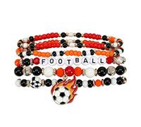 Générique Bracciale da calcio con perline elastiche elastiche per sport e giocatori, gioco day Accessories for Teams and Group Activities Use, Se référer au descriptif, Vetro, Senza Gemme