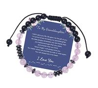 Générique Bracciale da donna piccolo da uomo con anelli in pietra fredda e bracciale in argento argento, Taglia unica, Pietra naturale, Senza Gemme