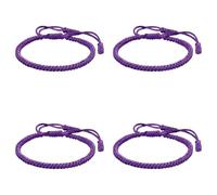 Générique Bracciale da polso con anelli regolabili in tessuto di corda Knot bracciali per uomini e donne, messaggio multiplo coppia anelli, One Size*4, Nankan Wire, Nessuna pietra preziosa