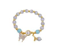Générique Bracciale donna nuovo design, senso avanzato, perla di trasferimento, gioielli a mano, regalo Messaggio d'argento al quarzo gioielli, Taglia unica, Cristallo artificiale, Nessuna pietra