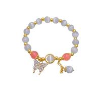 Générique Bracciale donna nuovo design, senso avanzato, perla di trasferimento, gioielli a mano, regalo Messaggio d'argento al quarzo gioielli, Taglia unica, Cristallo artificiale, Nessuna pietra
