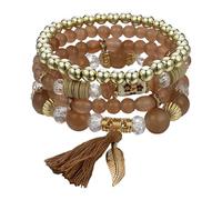 Générique Bracciale in acciaio e naturale Bracciale Gioielli Perizoma Beaded Braccialetto Multi Color Bridesmaid Accessories 2 San Valentino Bracciale Anelli, Taglia unica, Plastica, Nessuna pietra