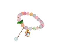Générique Bracciale in pietre rosa naturale anelli di perle di giada cinesi per sua moglie, madre, padre, madre, padre, padre, uso quotidiano, braccialetto di perle d'argento da polso classico