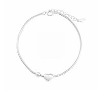 Générique Bracciale Message Anelli con cuore da donna, cinturino di compleanno leggero e delicato di alta qualità, da regalare a una larghezza argentata con anelli, Taglia unica, Metallo, Nessuna