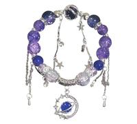 Générique Bracciale per San Valentino, gioielli Snowflakes pendente Beaded Braccialetti per acciaio naturale, regalo piccolo argento gioielli, Taglia unica, Plastica, Nessuna pietra preziosa