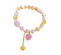 Générique Bracciale Uomo Perla Rosa Con Bracciale Bracciale Bracciale 9mm Bead Natural Gemstone Bracciale In Acciaio Di San Valentino Uomini Gioielli, Taglia unica, Zinco alloy, Nessuna pietra