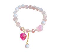 Générique Bracciale Uomo Perla Rosa Con Bracciale Bracciale Bracciale 9mm Bead Natural Gemstone Bracciale In Acciaio Di San Valentino Uomini Gioielli, Taglia unica, Zinco alloy, Nessuna pietra