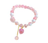 Générique Bracciale Uomo Perla Rosa Con Bracciale Bracciale Bracciale 9mm Bead Natural Gemstone Bracciale In Acciaio Di San Valentino Uomini Gioielli, Taglia unica, Zinco alloy, Nessuna pietra