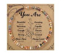 Générique Braccialetti Bracciale Bracciale Acciaio Polso Gioielli Blessing Card Messaggio Braccialetto Per Perle Gioielli, A, Legno, Senza Gemme