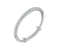 Générique Braccialetti Braccialetto naturale in argento elastico, gioielli adatti come regalo di compleanno per le frasi bracciale nonna anelli, Taglia unica, Metallo, Nessuna pietra preziosa