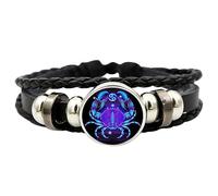 Générique Braccialetti dello Zodiaco - 12 braccialetti zodiacali costellazioni, bracciale a segno intrecciato a mano | busta regolabile in pelle PU | bracciale arrotolato multistrato per adulti