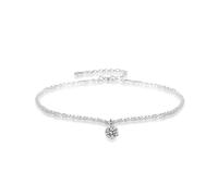 Générique Braccialetto di San Valentino Gioielli Braccialetti Layered Sterling Silver Shining Tennis Anklet With Cubic Zirconia Estate Beach Foot Chain For Women Trendy Jewelry Men Valentin Anelli