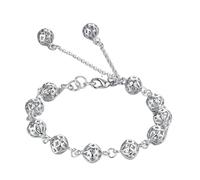 Générique Bracciali Larghezza Bracciale Anelli Temperament Mano Gioielli per donne e versatili Bell Round Bead Bracciale Light Acciaio Bracciale Uomo Gioielli, Taglia unica, Zinco alloy, Nessuna