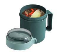 Générique Breakfast Cup - 500 ml Wide Mouth Bowl, Foldable Spoon Container | Leakproof Lid Design, Easy Carry Function, Multi-Purpose Food Storage, ideale per scuola, ufficio, esterno, 9 x 14 cm
