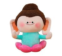 Générique Buddha Plush - Buddha-Shaped Doll, 30 cm Dorative Soft Toy | Tavola realistica per camera da letto, soggiorno, studio, decorazione spirituale con base floreale,