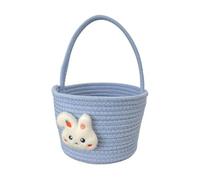 Générique Bunny Easter Basket - Soft Festive Candy Storage Container, Empty Basket with Handle for Egg Hunt Game Candy Bag Party Treat Container Home School Holiday Celebration Decor