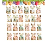 Générique Bustine di Pasqua Coniglio - 24 pezzi Boho,Scatole per dolcetti in carta Orecchie di coniglio | Scatole regalo buste Goodie Pasqua Compleanno Primavera Caccia all'Uova Casa Scuola Soggiorno