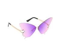 Générique Butterfly Sunglasses, Oversized Frameless Eyeglasses, 7,01 x 3,15 x 5,91 in Uv Protection and Anti Glare, Stylish Eyewear for Women, Outdoor Driving, Vacations, Festival, Summer Wear