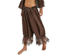 Générique Button Jean Fiore Donna Pizzo Tagliato Pantaloni Lingerie Pantaloni Slips per sotto il Vestito Pizzo Hollow Abbigliamento per la Casa Donna Leggings limonate Lingerie, marrone, S