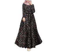 Générique Caftano da donna musulmana, abbigliamento da donna araba, abito a maniche lunghe, abbigliamento etnico mediorientale, caftano, casual, stampato, retrò, alla moda e casual