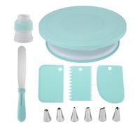 Générique Cake Decorating Kit, Food-Grade Cake Stand with Smooth Silent Rotation, 6 Icing Piping Tips, 3 Icing Comb Scrapers & 1 Spatula