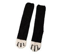 Générique Calze Tecniche Uomo Calze morbide da donna comode morbide e soffici pantofole animali carini calzini caldi per dormire (Black, One Size)