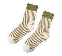 Générique Calzini da donna, calzini antiscivolo a righe medie e lunghe, morbidi calzini a costine per autunno, inverno, uso quotidiano e regalo coppia, Beige115, Taglia unica