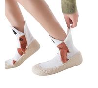 Générique Calzini da donna, calzini antiscivolo con suola antiscivolo, caldi, fodera in pile per casa, uso quotidiano e regalo, Bianco74, 39