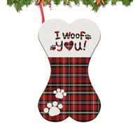 Générique Calzino di Natale per cane,Calzino porta dolcetti con impronta di zampa | Ornamento per caminetto appeso,per ragazze ragazzi tutte le piccole feste scolastiche invernali regali di festa