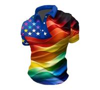 Générique Camicia a maniche lunghe per la celebrazione del mese, con colletto a contrasto e polsini a costine, Azzurro, XL