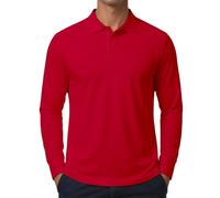 Générique Camicia a maniche lunghe, top classico casual, maglia comoda ideale per il lavoro e le attività del weekend all'aperto., rosso, M