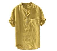 Générique Camicia Cotone Uomo Manica Corta Regular Fit metà Stagione A120 | Camicia uomo lino cotone manica lunga corta traspirante estate spiaggia casual collo mao regular fit chic lavoro fluido