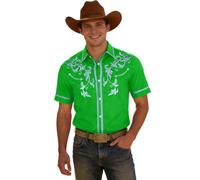 Générique Camicia da cowboy occidentale da uomo camicia da uomo a maniche corte vintage ricamo camicie country camicetta di grandi dimensioni africana stile hippie costume da cowboy casual stretch