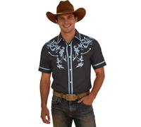 Générique Camicia da cowboy occidentale da uomo camicia da uomo a maniche corte vintage ricamo camicie country camicetta di grandi dimensioni africana stile hippie costume da cowboy casual stretch
