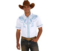 Générique Camicia da cowboy occidentale da uomo camicia da uomo a maniche corte vintage ricamo camicie country camicetta di grandi dimensioni africana stile hippie costume da cowboy casual stretch