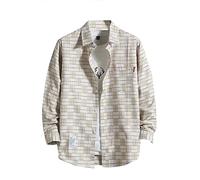 Générique Camicia da uomo a maniche corte in cotone alla moda estate con | Camicia uomo lino cotone manica lunga corta traspirante estate spiaggia casual collo mao regular fit chic lavoro fluido