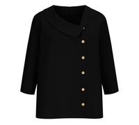 Générique Camicia estiva casual da donna con scollo asimmetrico, maniche a tre quarti con bottoni dimagranti traspiranti, Le Noir, L