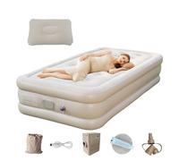 Générique Camping Air Mattress, auto-gonfiaggio a doppio campo Bed, Thickened Luxury Sleeping Pad with Built-in Pump, Portable Airbed Mat for Hiking, Outdoor & Travel