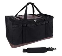 Générique Camping Bags Organizing, Camp Kitchen Organizer, Ampia Capacity Waterproof Heavy-Duty Case, Portable Supplies for Adventure, Outdoor Vehicle Storage, Travel and Exploration Gear, Nero , Se