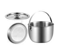 Générique Camping Pot, Outdoor Camp Cookware, Kitchen Accessories, Lid and Handle Included, Design, Ideal for Home, Alfresco Travel, Picnic, Fishing, Hunting, BBQ, Oil Storage Easy to Use