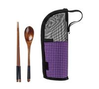 Générique Camping Silverware Pouch, Flatware Travel Pouch, Reusable Design and Compact Storage Case with Utensil Gadgets Holder for Fork, Spoon, Chopsticks, 9,84 x 3,94 pollici, viola, Se référer au