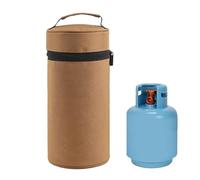 Générique Camping Tableware Bag, Cylindrical Design Storage, Outdoor Air Tank Holder, Anti-Collision Protection, Convenient Carry Handle, 5,12 x 10,63 pollici, Perfect for Outside Adventures, marrone