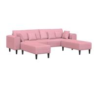 Générique Canape - 3 pezzi, 250 x 188 x 76 cm, colore: Rosa velluto | Cuscino a molle integrato, telaio in contratto, braccioli quadrati, montaggio semplice