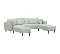 Générique Canape 3 posti grigio chiaro velluto 250x188x76 cm | Cuscino a molle integrato, telaio in contratto, braccioli quadrati, montaggio semplice